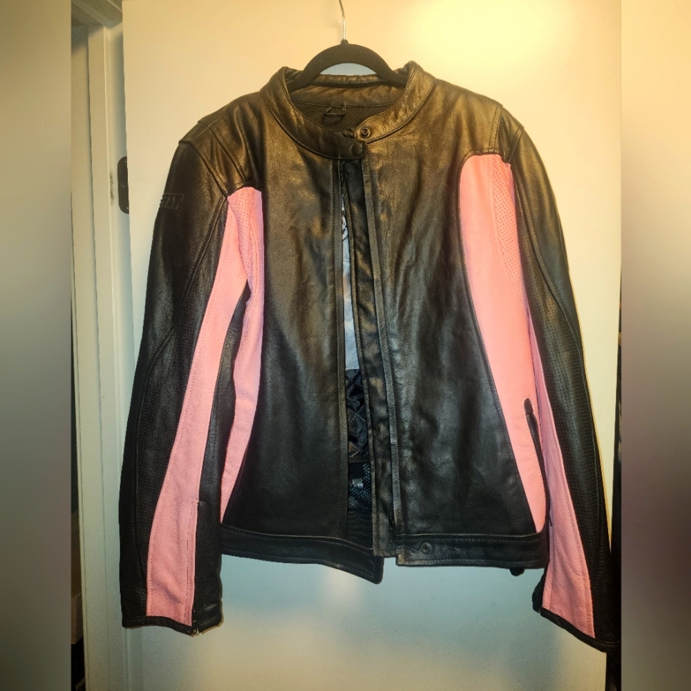 Motorcycle Leather Jacket Size 14